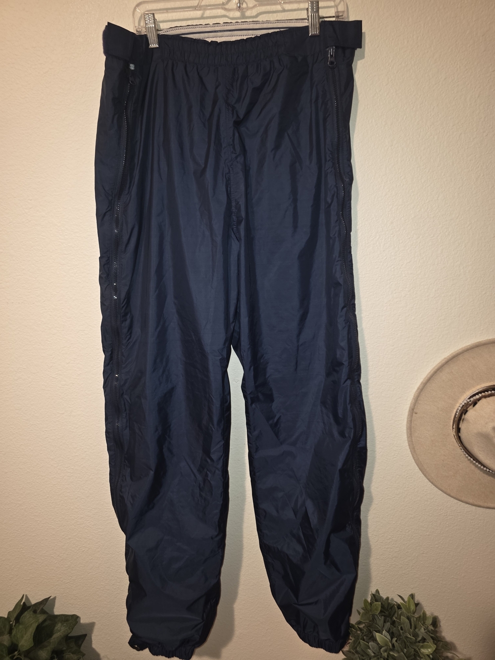 Vtg 80s The North Face Brown Label Gore-Tex Rain Track Pants Made in USA XL Blue